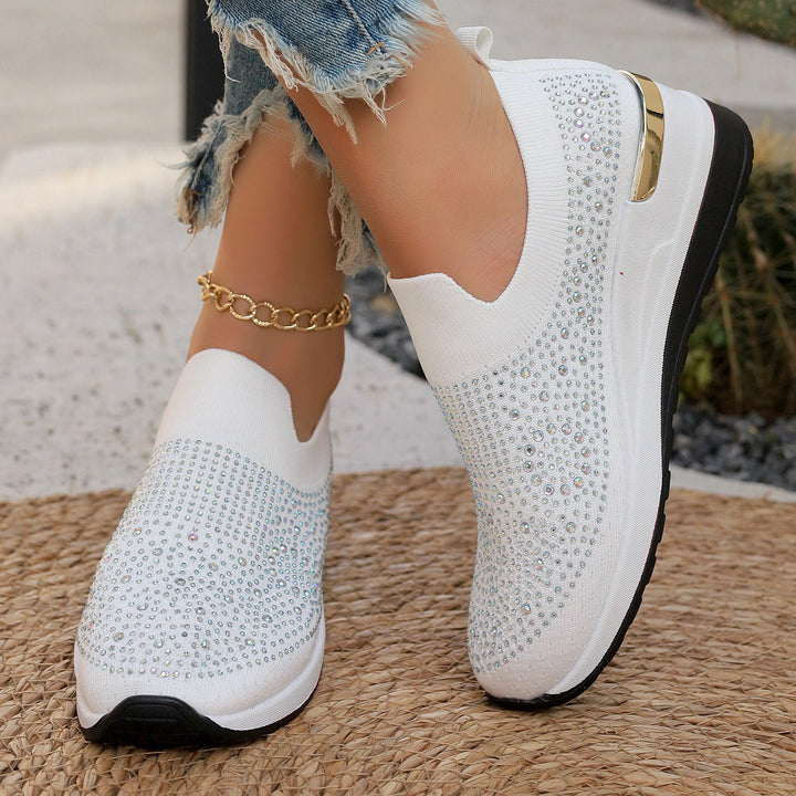 Dame Elegante Slip-On Sneakers med rhinsten-besatte detaljer og skridsikre såler Stilla