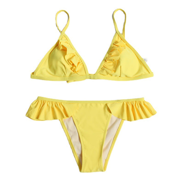 Dame Triangel-Bikini med legende ruffle-design og justerbare stropper Stilla