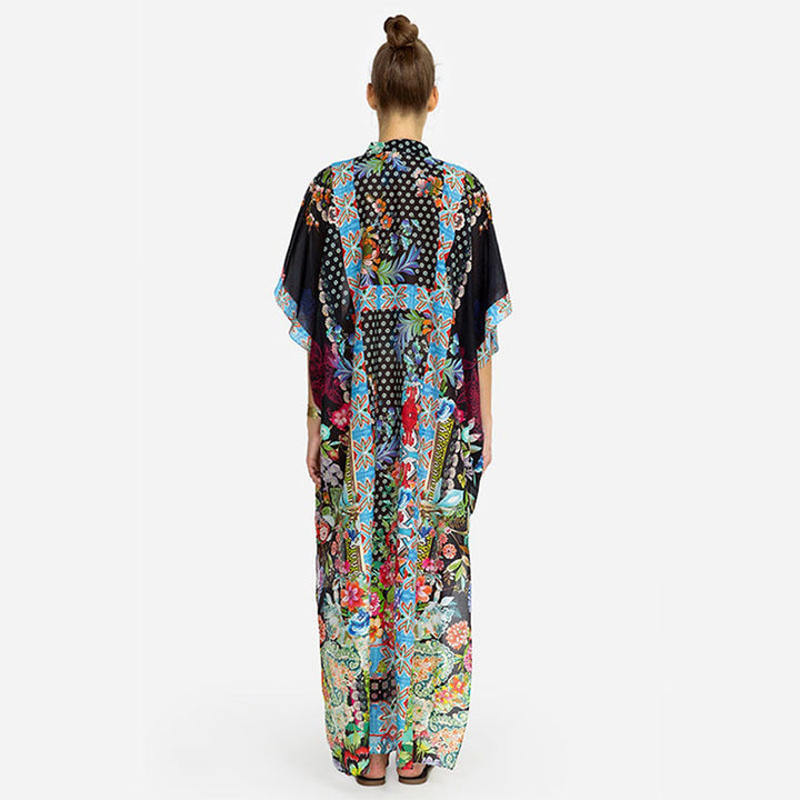 Dame Strandkimono med kunstnerisk blomsterdesign og lette materialer Stilla