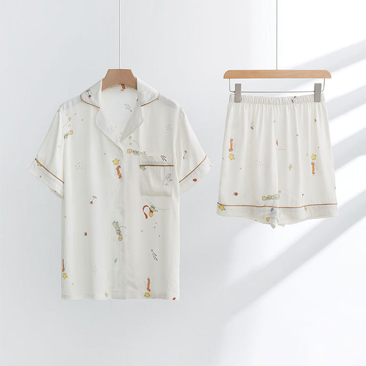 Dame Pyjamasæt med kreative figurmotiver og komfortabel pasform Stilla