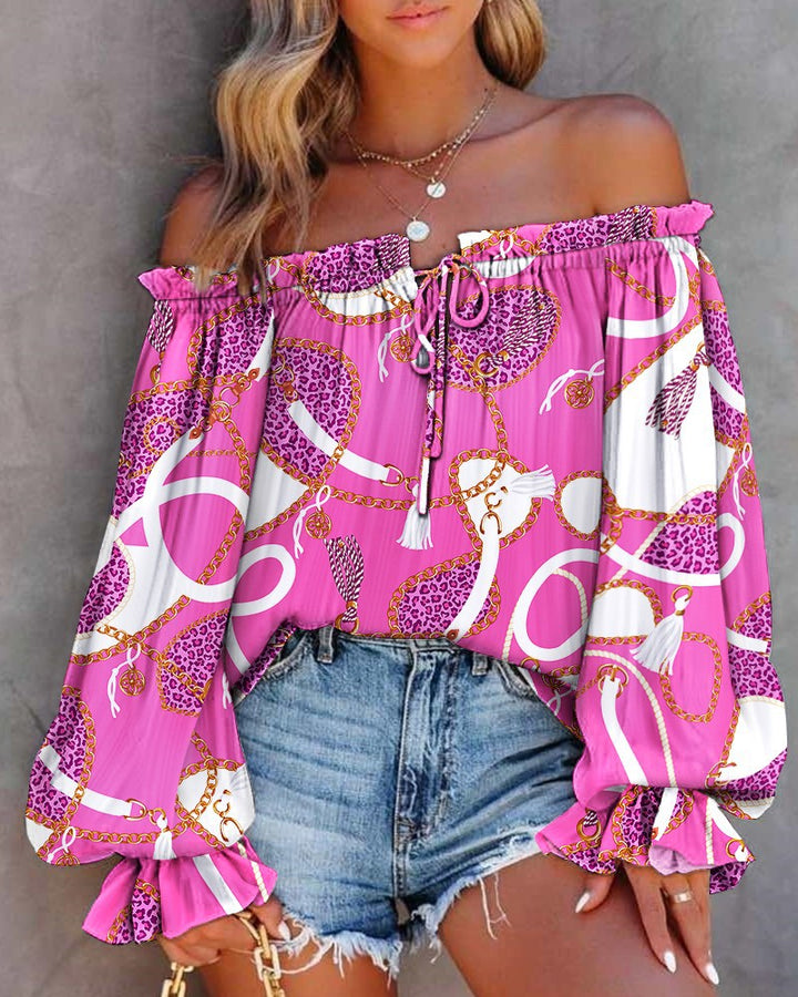 Dame Off-Shoulder Batik Bluse Stilla