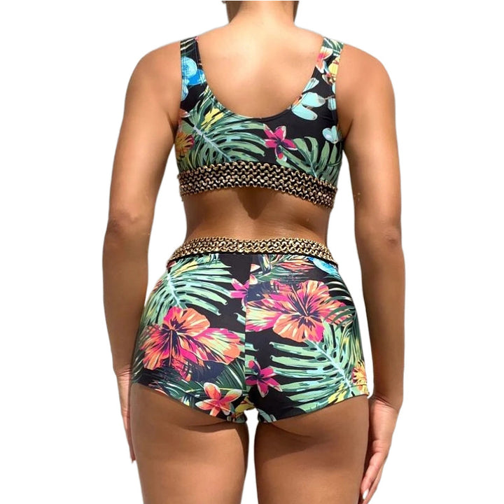 Dame Bikini-sæt med trendy V-udskæring og elastisk talje Stilla