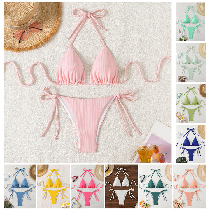 Dame Triangel-Bikini med justerbare stropper og sidelukninger Stilla