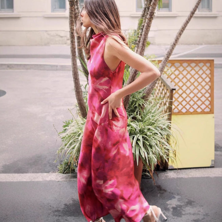 Femme Ærmeløs Blomsterprint Maxi Kjole Stilla