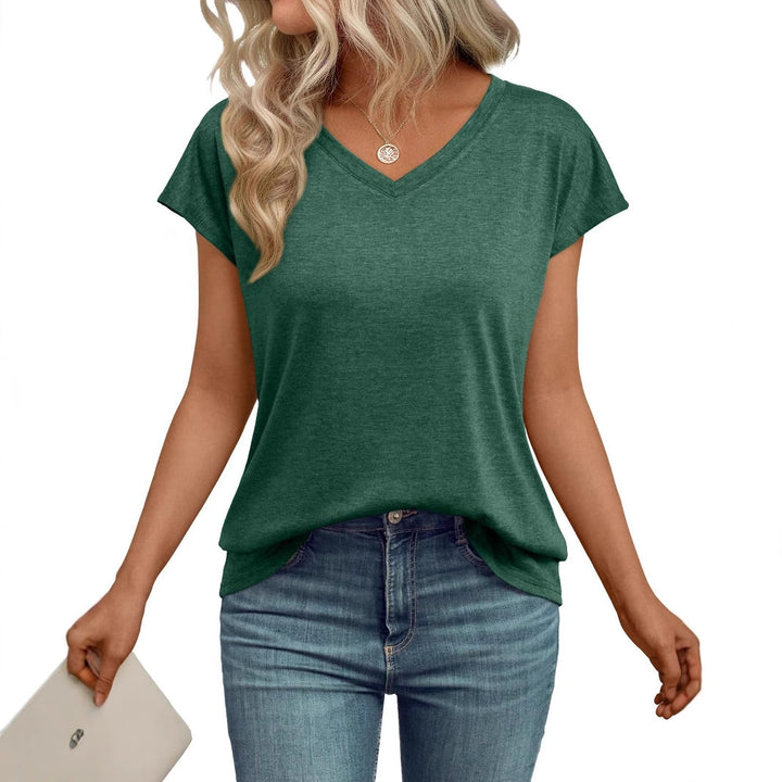 Dame Letvægts V-Udskæring Fritids T-Shirt Stilla