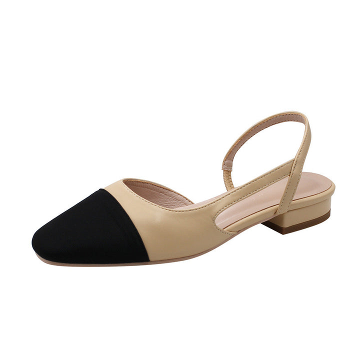 Dame Sling-pumps med modigt kontrastdesign og elegant blokhæl Stilla