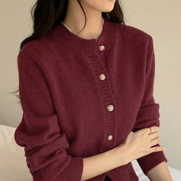 Femme Knap-detalje Blød Strikcardigan Stilla