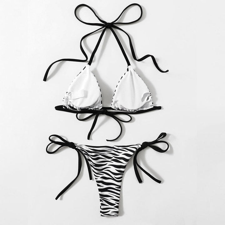 Dame trekantskåret zebra-mønster bikini-sæt Stilla