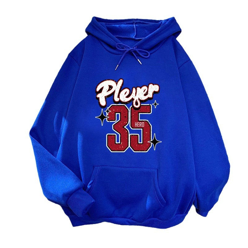 Kvindelig hætte sweatshirt med kreativ basketball design Skovae