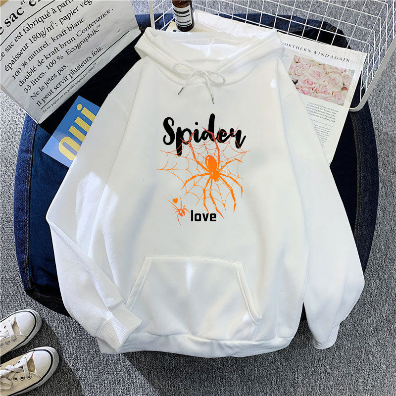 Kvinders hoodie med kreativ edderkoppedesign Skovae