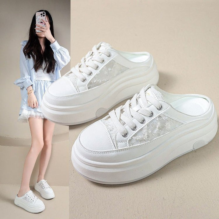 Dame Sneakers med transparent detalje og komfortabel plateau sål Stilla