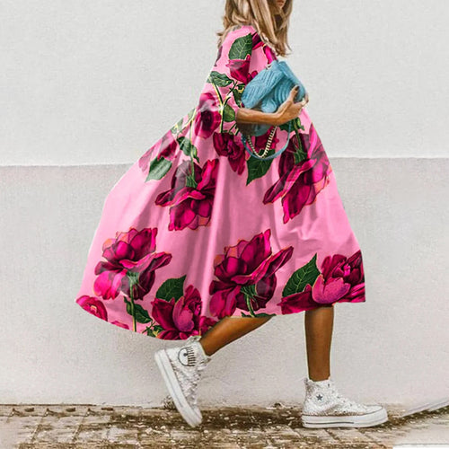 Dame Elegant Maxikjole med kunstnerisk blomsterdesign Stilla