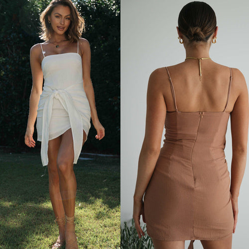 Dame omslagskjole med dybere udskæring og elegant sløjfe Stilla