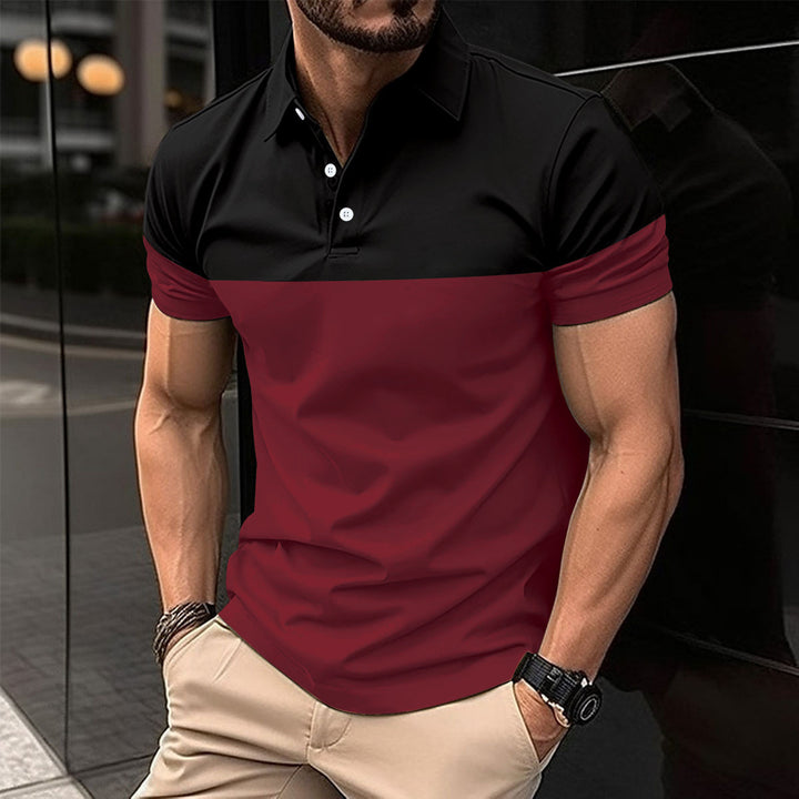 Herrer Poloshirt med moderne farveblok-design og komfortabel pasform Stilla