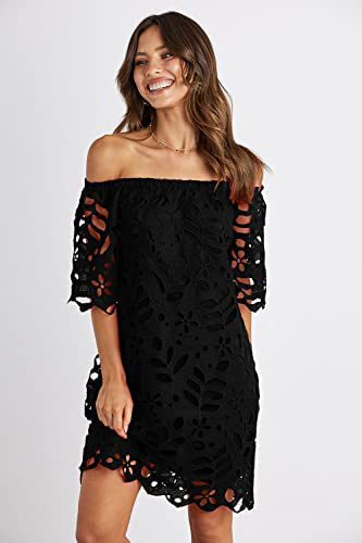 Dame Off-Shoulder Kjole i høj kvalitet broderi Stilla