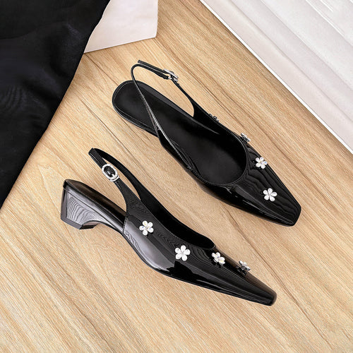 Damernes elegante blomsterdekorerede Slingback-hæle Stilla