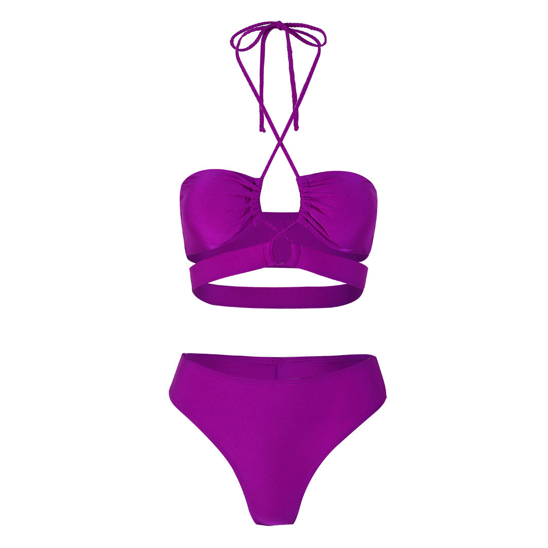 Dame bikini-sæt med raffineret knudedesign og brede stropper Stilla