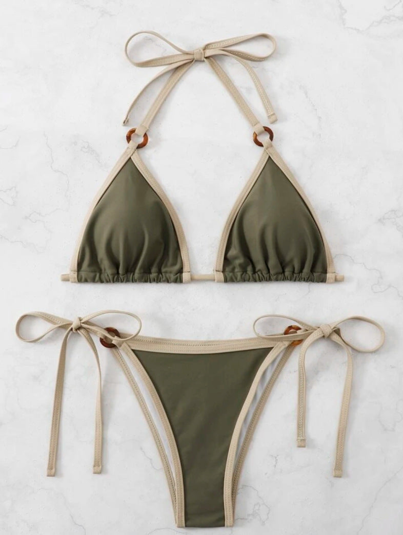 Dame Triangel-Bikini med justerbare bånd og elegante accenter Skovae