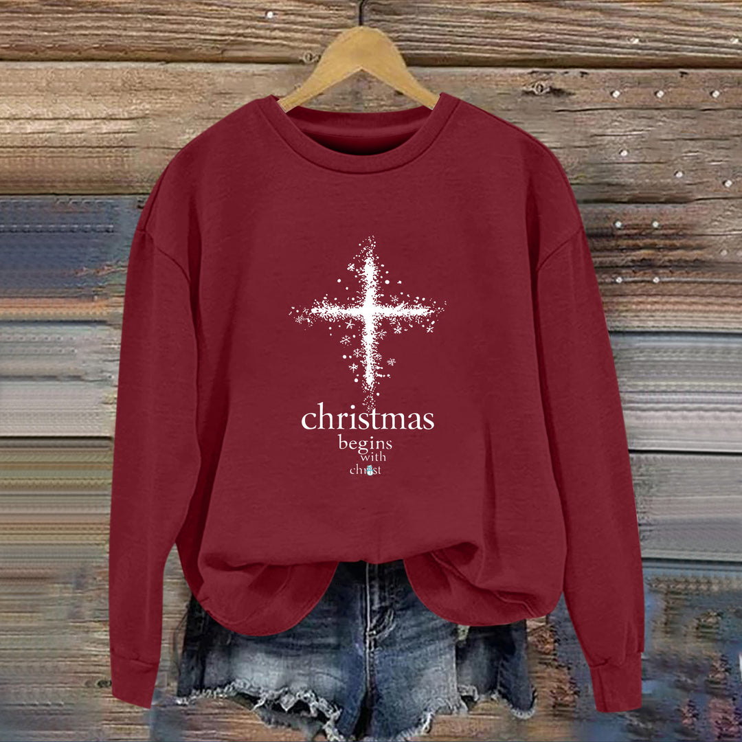 Kvinders sweatshirt med Christian motiv og blød inderside Stilla