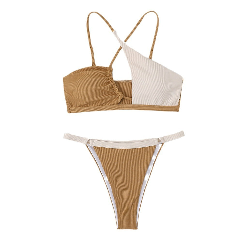 Dame bikini-sæt med innovativt krydsdesign og figursyende trusser Stilla