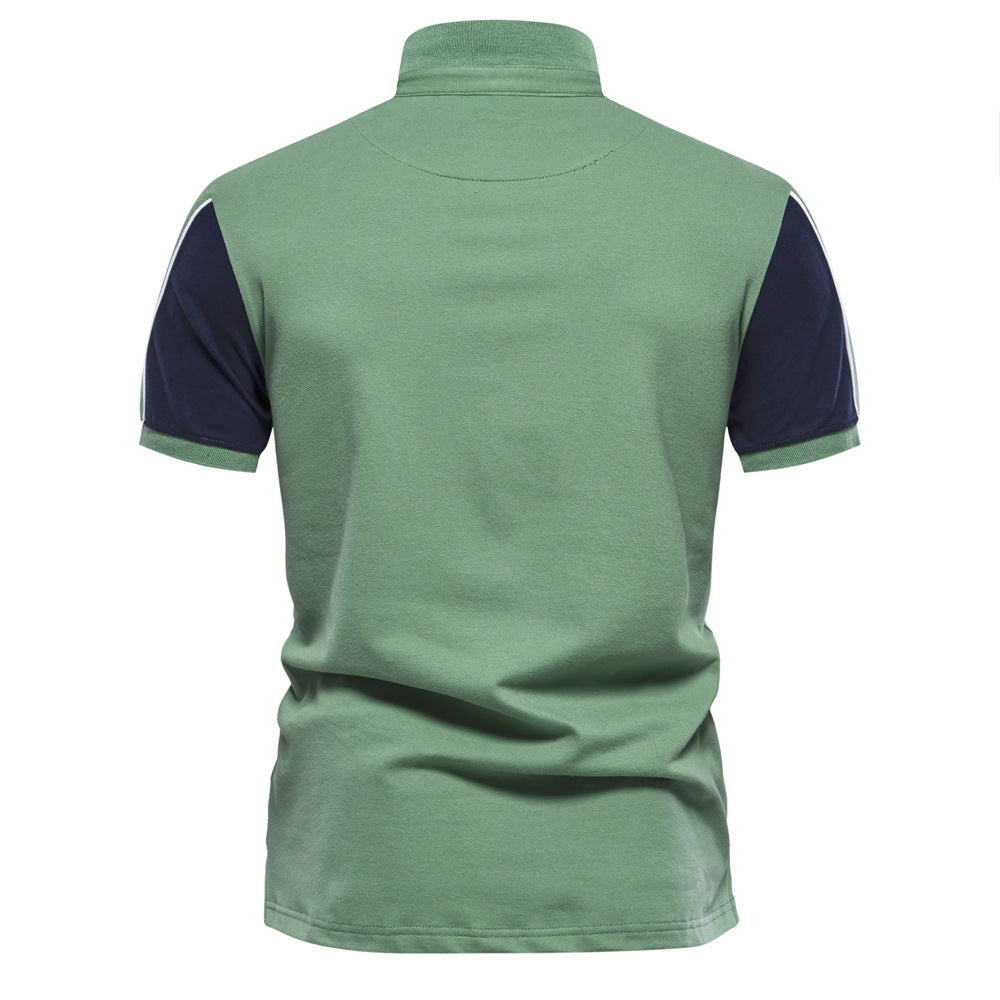 Herrer kortærmet polo shirt med moderne farveaccent Stilla