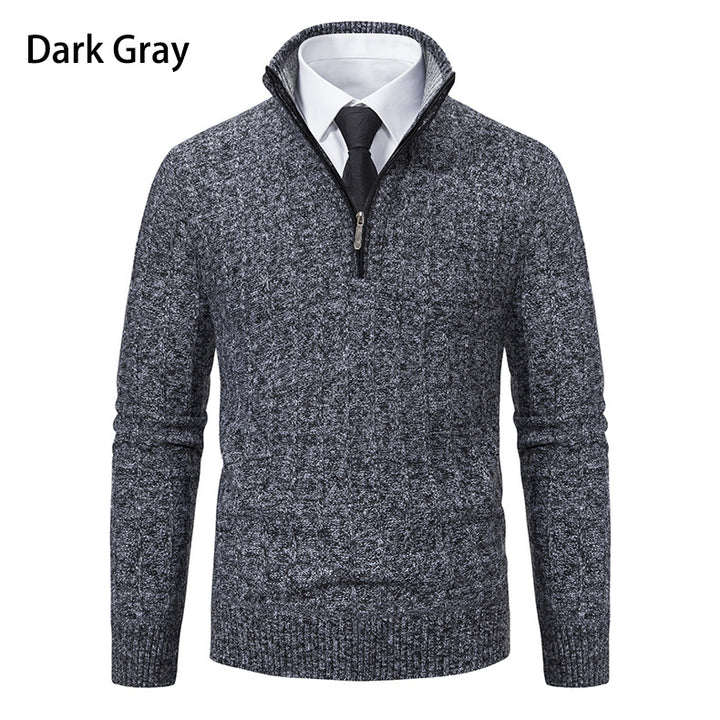 Herre Premium Høj Krave Lynlås Pullover Stilla