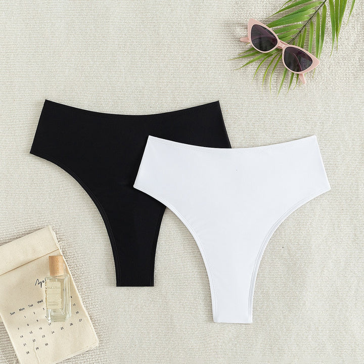 Damer højtaljede bikini-bukser med elegant flæse-design Skovae