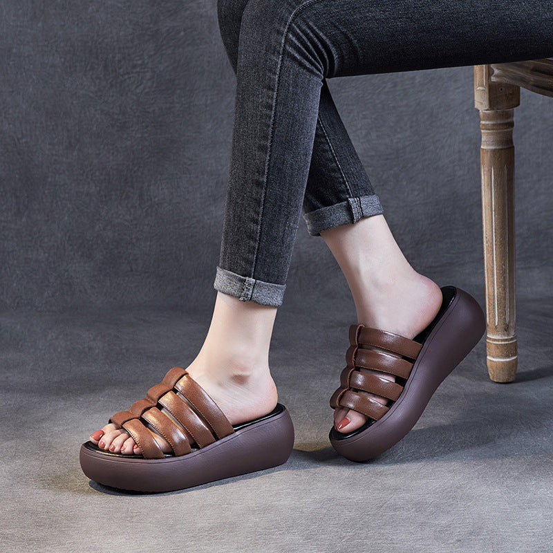 Dame Chic Plattform Slide Sandaler med stilfulde Remme Stilla