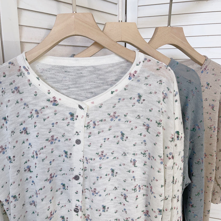 Femme Floral Print Button-Up Cardigan Stilla