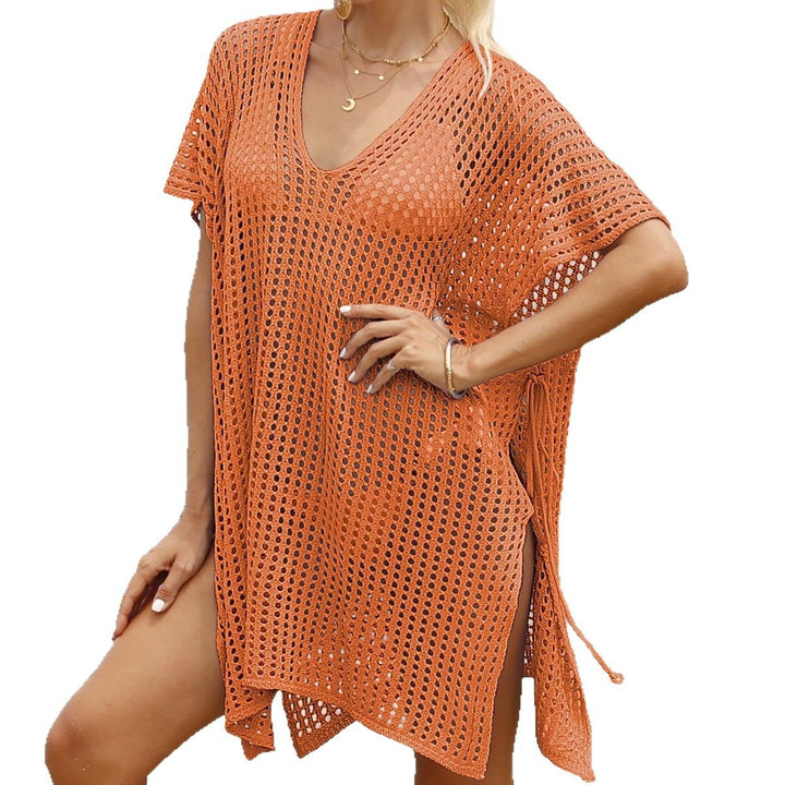 Femme Let Åben-Strik Strand Cover-Up Tunika Stilla