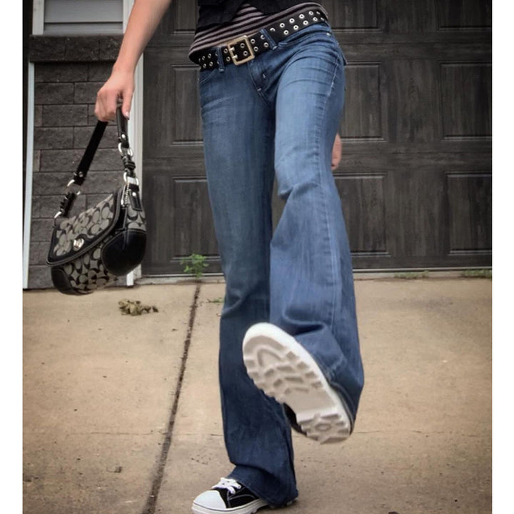 Dame Bootcut Jeans med legende frynse detaljer Skovae