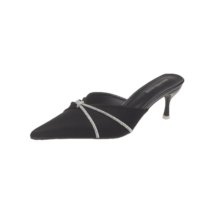 Dame Elegant Åben-Tå Slingback-Hæle med Strass-Accent Stilla