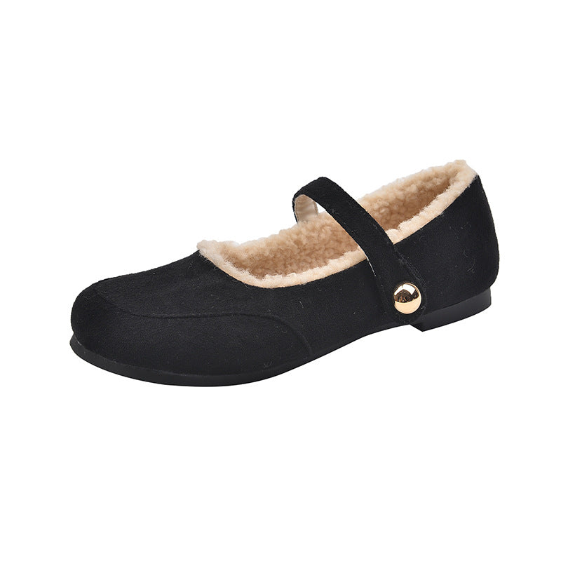 Dame varme fleeceforede Mary Jane ballerinaer Stilla