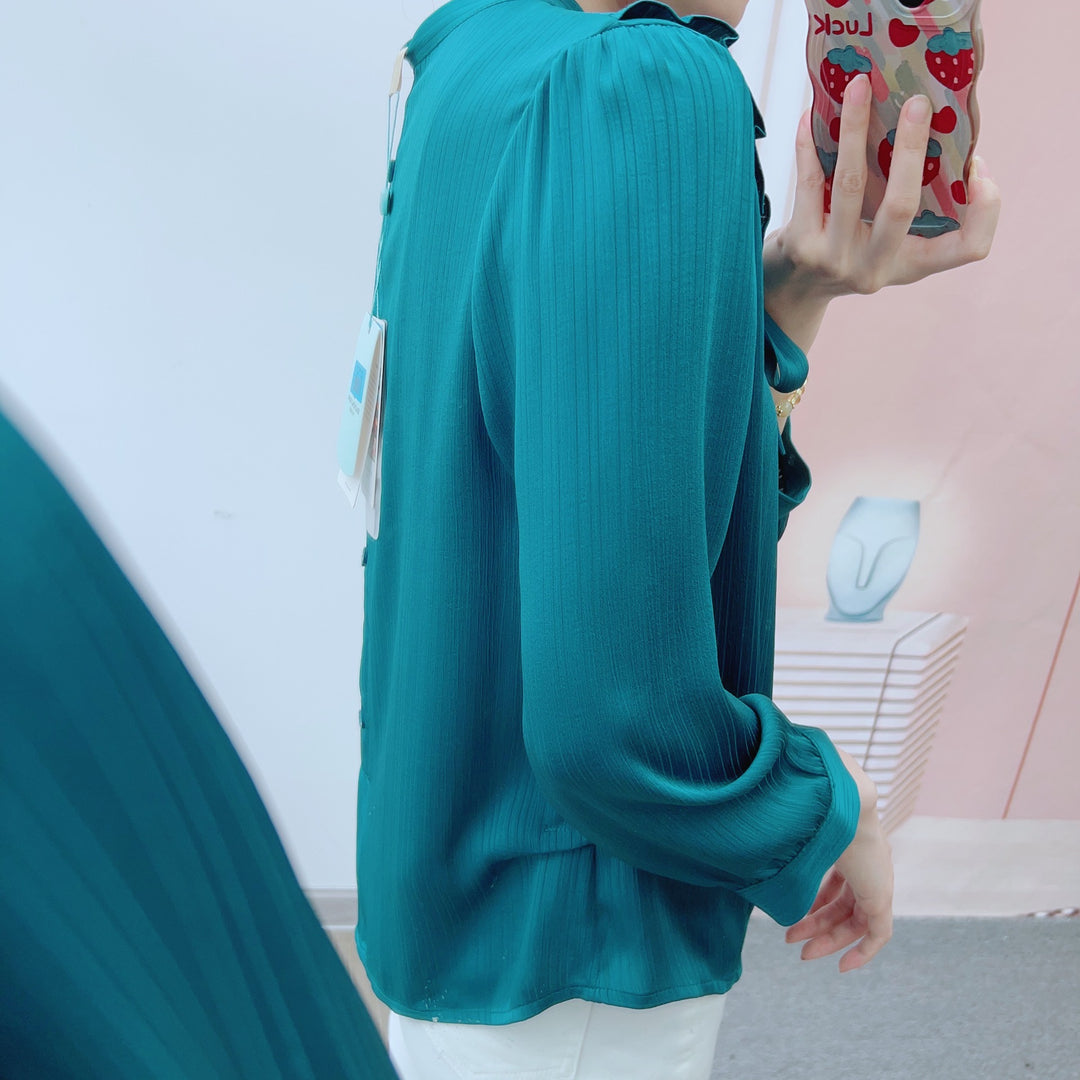 Damer Elegant Bluse med Ruffles detaljer og Sløjfe Stilla