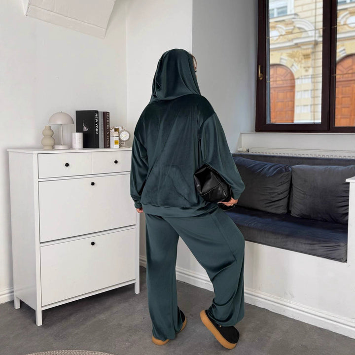 Kvinders sporty hætte jumpsuit med elastisk talje Skovae