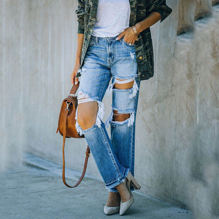 Femme Zerrissene Relaxed Fit Ripped Jeans Stilla