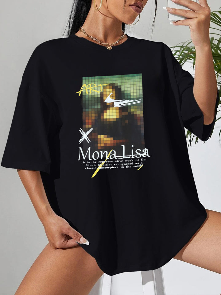 Dame Kunstnerisk Oversized T-Shirt med ikonisk grafisk design Stilla