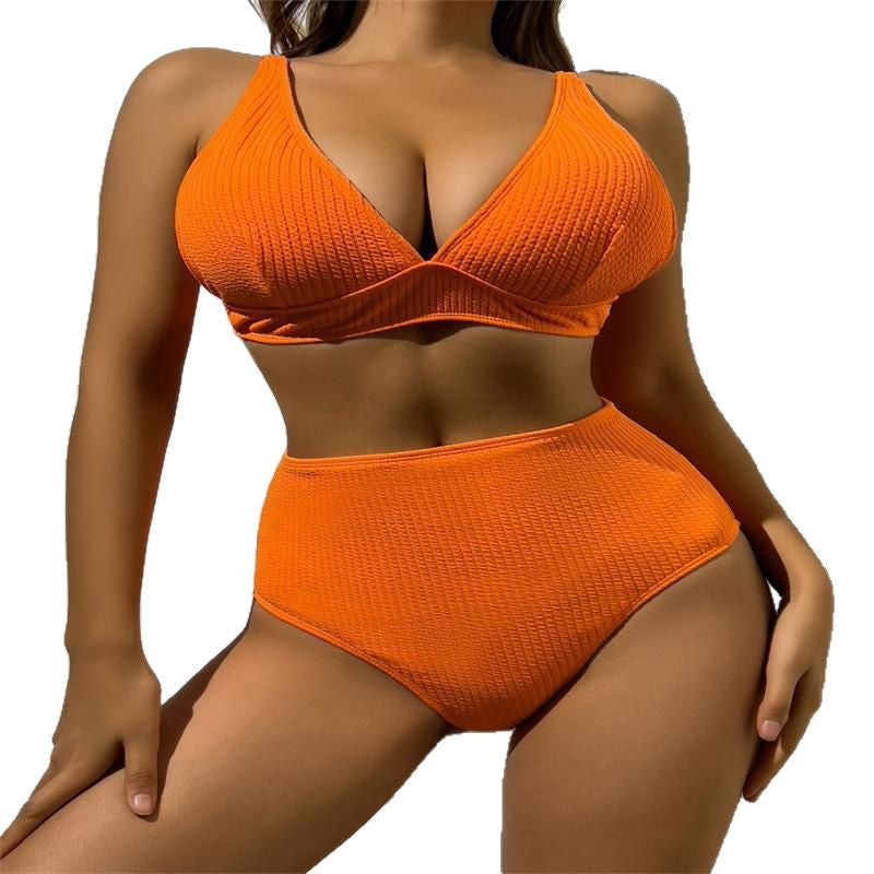 Dame Højskåret Bikini med struktureret Top Skovae