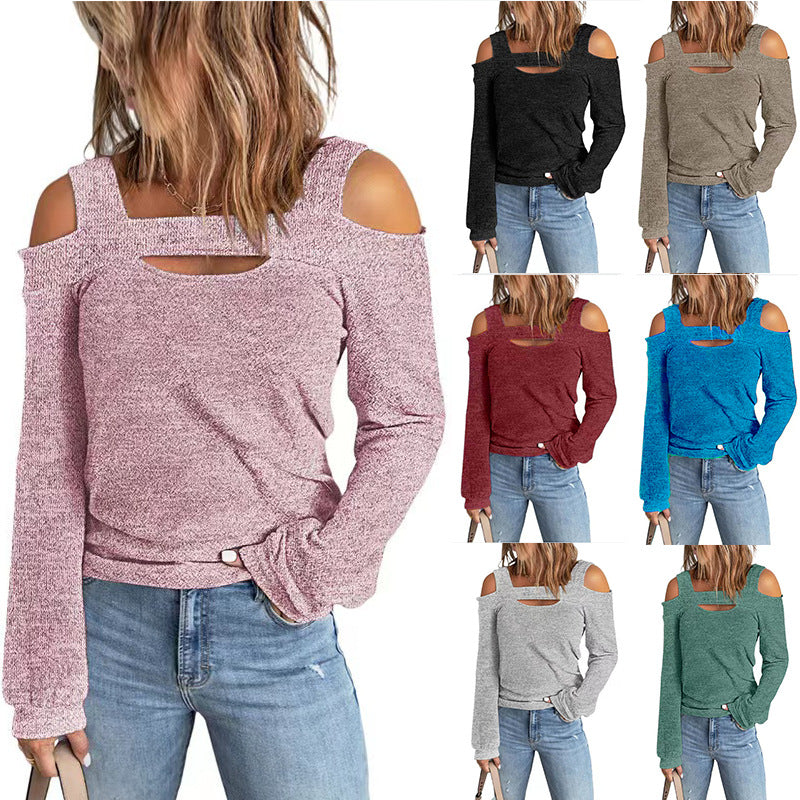 Damer mode langærmet top med cut-outs Stilla