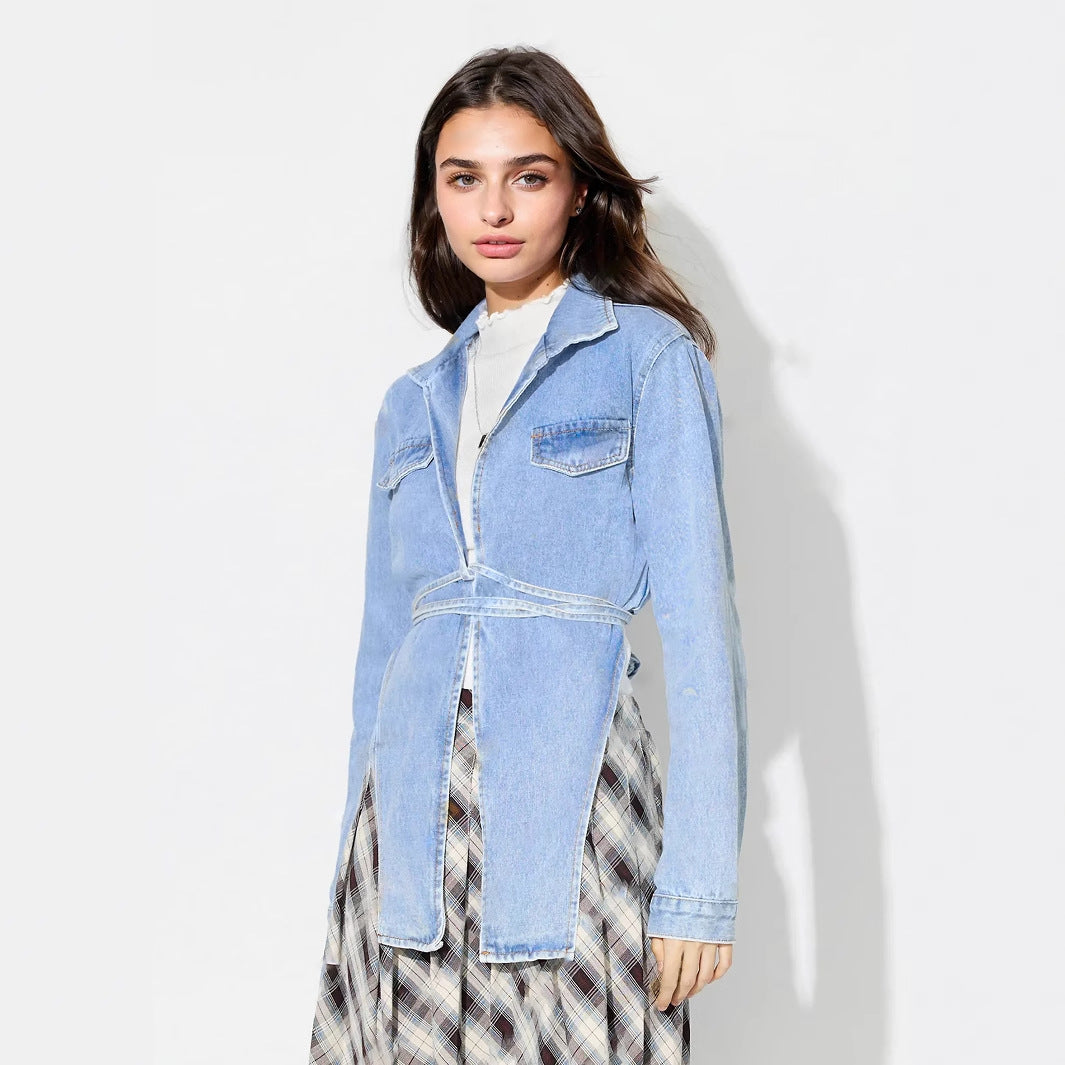 Kvinders jeansjakke i moderne oversized stil med en cropped pasform og praktiske lommer Stilla