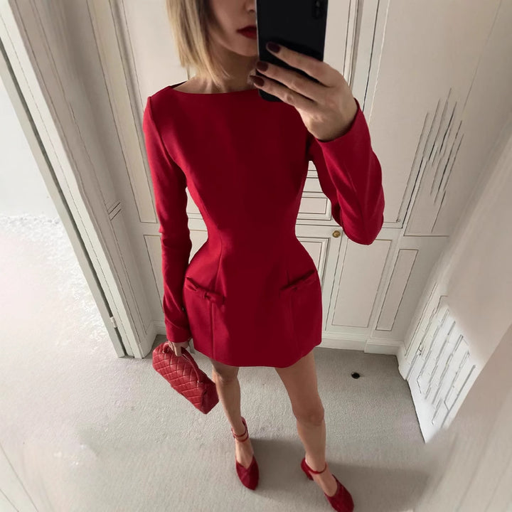 Femme Elegante Struktureret Mini Kjole Stilla