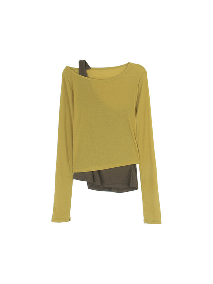Dame casual longsleeve med diskret layering-design og blødt materiale Stilla