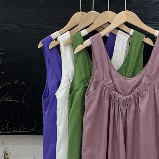 Femme A-linje Maxi kjole med justerbare stropper Stilla