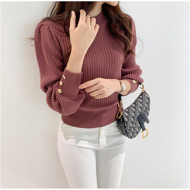 Women's strikket sweater med elegante knapdetaljer Stilla