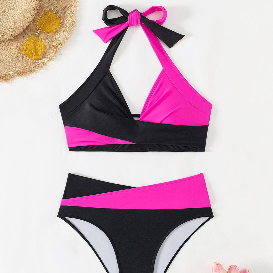 Dame Bikini-sæt med innovativt indpakningsdesign og høj benudskæring Stilla