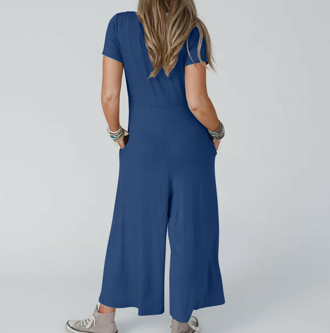 Dame jumpsuit med knapliste og praktiske lommer Stilla