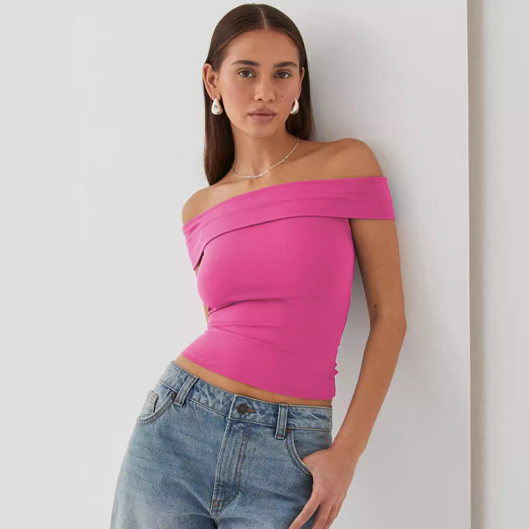 Dame Off-Shoulder Top med tætsiddende snit og elastisk linning Stiila