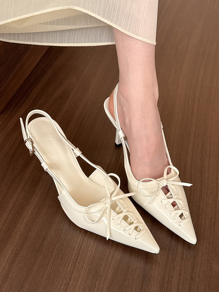 Dame elegante spidse Slingback-hæle med spidse detaljer Stilla
