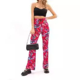 Dame blomstermønster flared pants Stilla