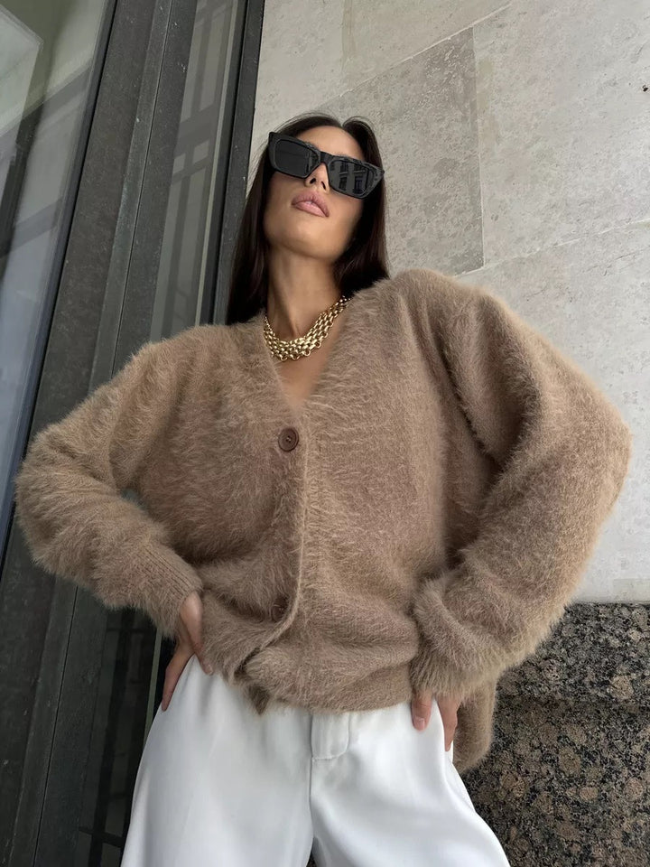 Femme Luksuriøs Blød Strik Lagdelt Cardigan Stilla